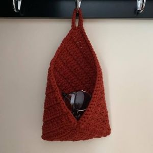 Crocheted Hanging Wall Basket